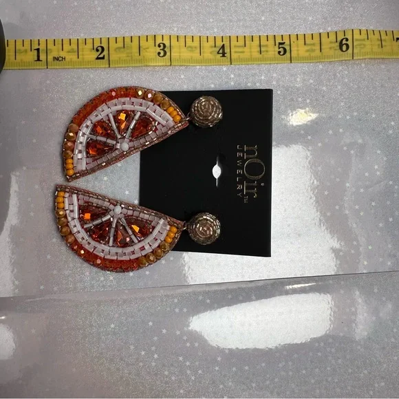 nOir Jewelry | Beaded Orange Slice Earrings | NWT - Picture 3 of 3